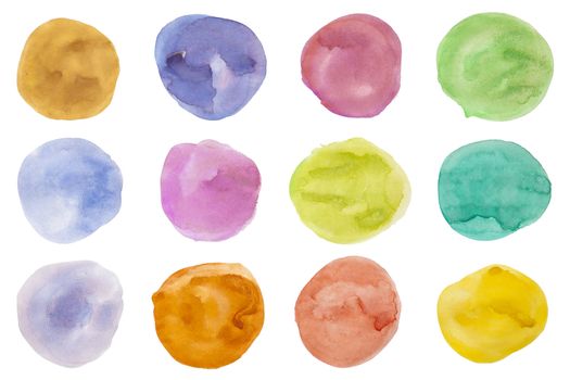 colored spots on white watercolor