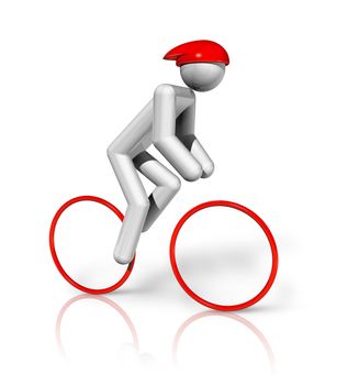 three dimensional cycling road symbol, olympic sports series