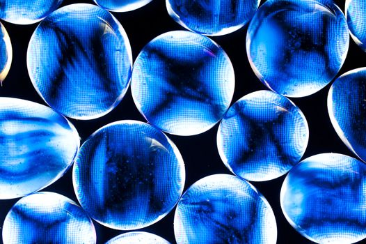 close up of blue glass beads