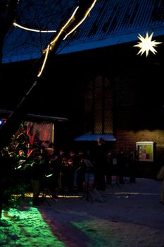 scene on a christmas market