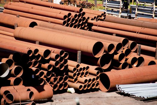 industrial scene with rusty steel