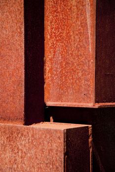 industrial scene with rusty steel
