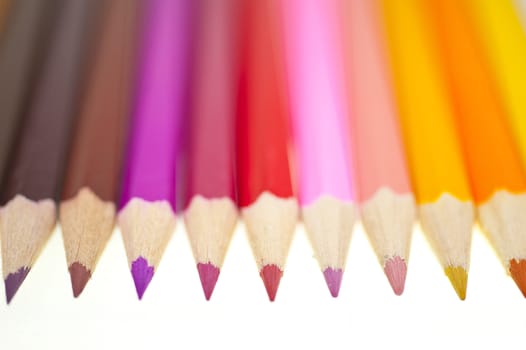 Close up of color pencils
