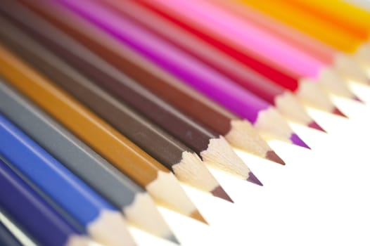 Close up of color pencils