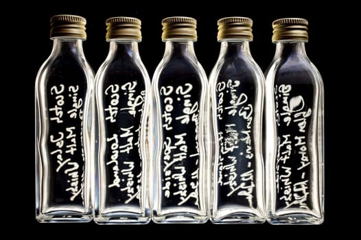 close up of miniature bottles