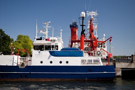 scene in the port of kiel / germany