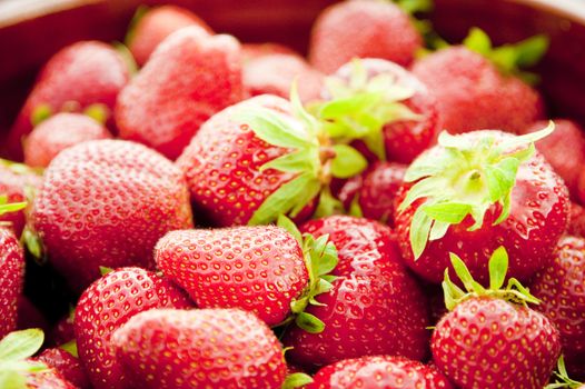 close up of fresh strawberries