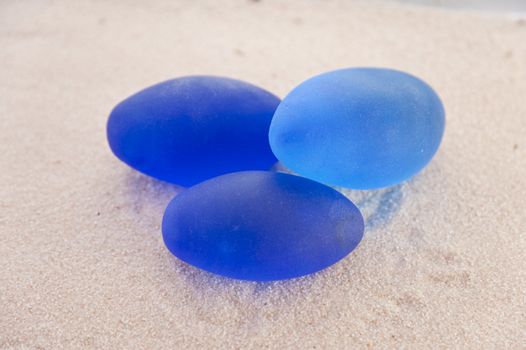 close up of blue glass