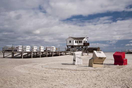 beach scene in st. peter-ording / germany