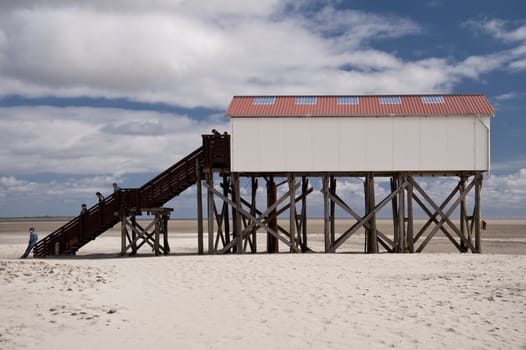 beach scene in st. peter-ording / germany