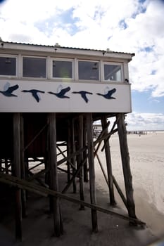 beach scene in st. peter-ording / germany