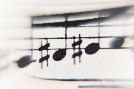 close op of a sheet of music