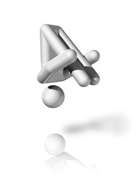 three dimensional gymnastics trampoline symbol, olympic sports series