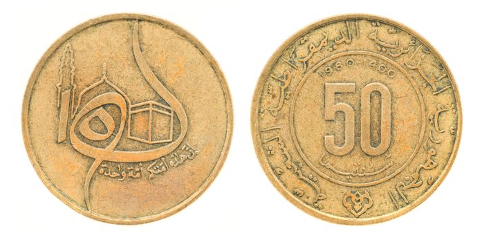 50 Centimes - money of Algeria. Obverse and reverse