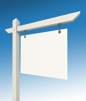 real estate empty sign on blue background with two clipping paths