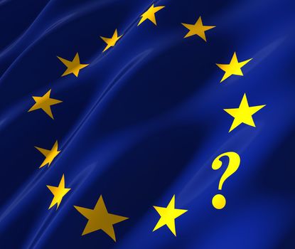 eu flag with questionmark instead of star