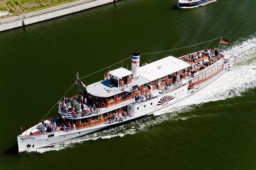 paddle steamer in kiel canal