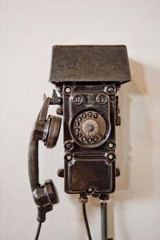 detail of an old telephone