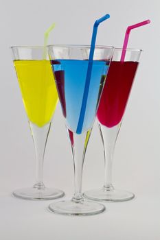 Multi Colored Cocktails with matching straws