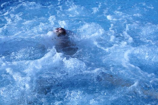 young attractive man relax in spa area