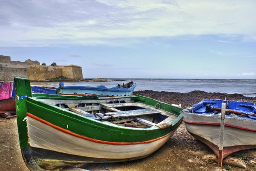 Boats in the marina of trapani in High Dynamic range. Sicily