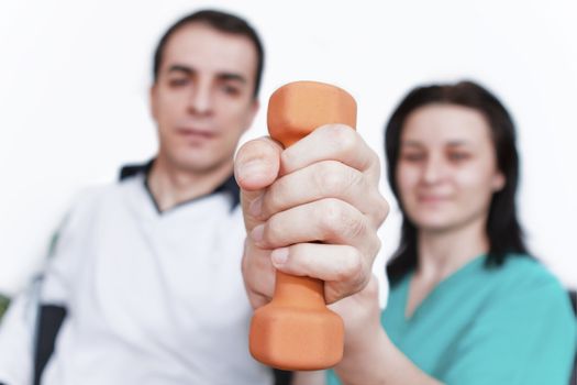 Therapist working with a patient.