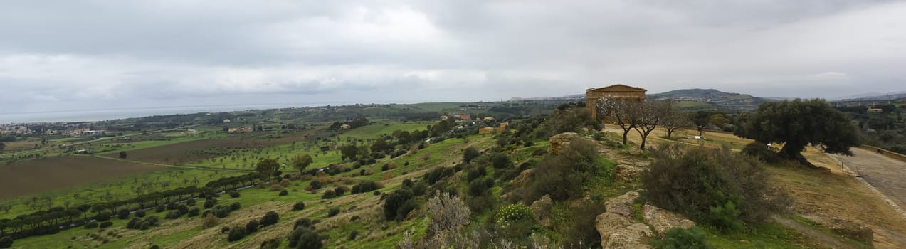 Panoramic picture of greek Temple. Agrigento.Sicily- Italy