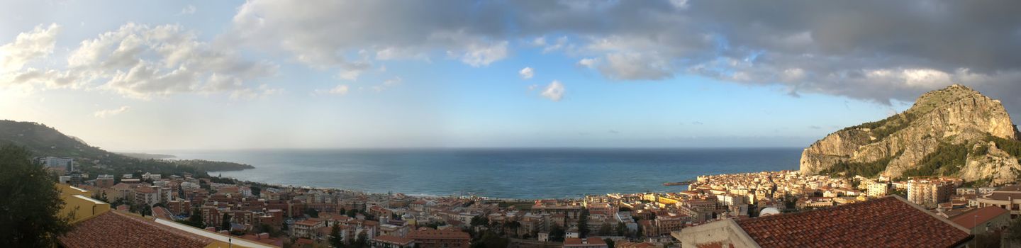 Panoramic view of the Cefalù. Sicily- Italy