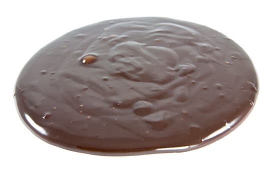 Picture of melted chocolate on a white background
