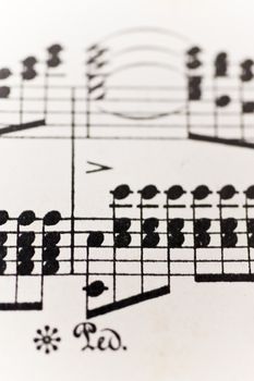 Close up of a sheet of music