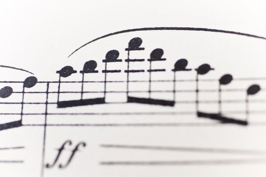 Close up of a sheet of music