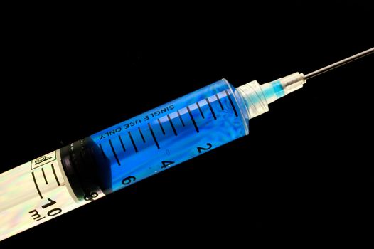 Close up of injection syringes