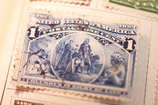 Close up of a postage stamp