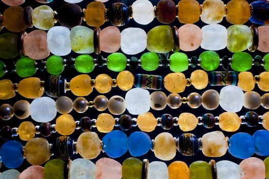 close up of glass beads