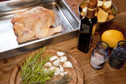 preparation of a roasted chicken
