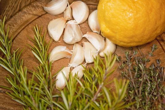 close up of garlic and citron