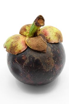 tropical mangosteen fruit on white background
