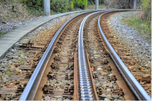 Rails of a tram