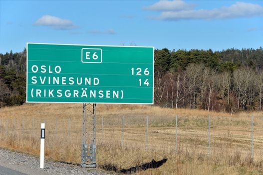 Sign near Svinesund in Sweden