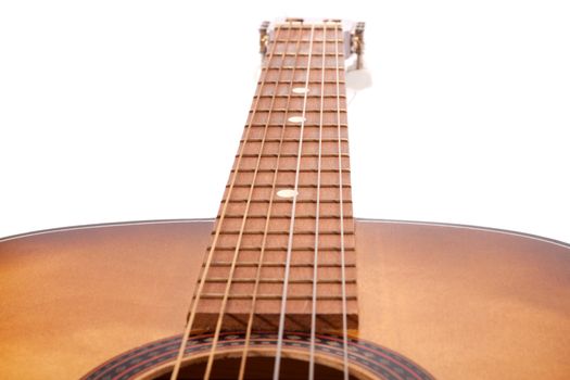 guitar acoustic, photo on the white background