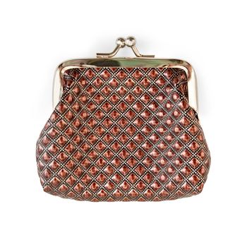 Purse brown with a pattern isolated on a white background