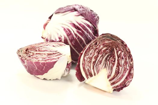 freshly sliced radicchio on a light background