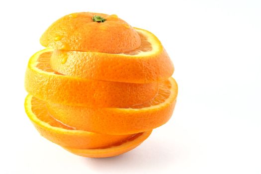ripe orange cut into slices