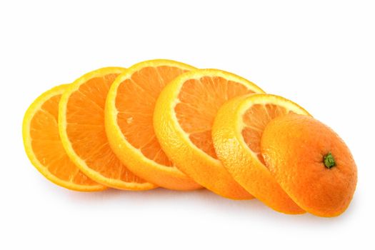 ripe orange cut into slices
