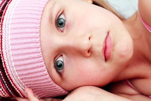 portrait of a beautiful girl in hat