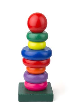 Learning child wood color pyramid toy