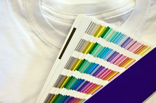 color scale and white t-shirt 