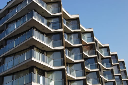 Contemporary residential building from above view, perspective