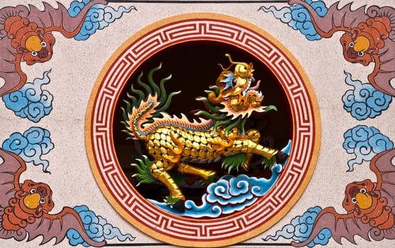 Chinese lion in Chinese Temple