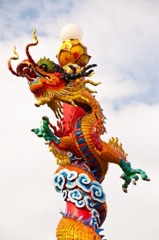 Traditional Chinese dragon in Chinese Temple